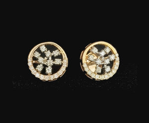Contemporary 14kt Gold Rectangular Arc Diamond Studs | IGI Certified, Gross Wt: 4.84, Net Wt: 4.718, Diamond. Wt 0.61 Contemporary 14kt Gold Rectangular Arc Diamond Studs | IGI Certified, Gross Wt: 4.84, Net Wt: 4.718, Diamond. Wt 0.61