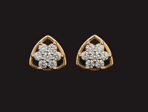 14KT Gold Abstract Flame Diamond Earrings | IGI Certified Studs, Gross Wt: 1.08, Net Wt: 1.024, Diamond. Wt 0.28 14KT Gold Abstract Flame Diamond Earrings | IGI Certified Studs, Gross Wt: 1.08, Net Wt: 1.024, Diamond. Wt 0.28