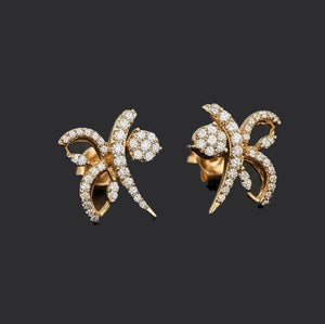 Ornate 14K Gold Royal Diamond Stud Earrings | Luxurious Patterned Halo Studs, Gross Wt: 3.95, Net Wt: 3.84, Diamond. Wt 0.55 Ornate 14K Gold Royal Diamond Stud Earrings | Luxurious Patterned Halo Studs, Gross Wt: 3.95, Net Wt: 3.84, Diamond. Wt 0.55