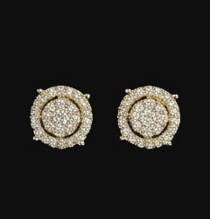 IGI Certified 14KT Gold Round Halo Diamond Earrings | Classic Studs, Gross Wt: 1.84, Net Wt: 1.78, Diamond. Wt 0.3 IGI Certified 14KT Gold Round Halo Diamond Earrings | Classic Studs, Gross Wt: 1.84, Net Wt: 1.78, Diamond. Wt 0.3
