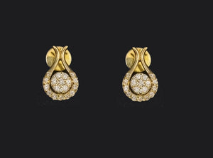 14K Gold Wishbone Diamond Cluster Earrings | Elegant Tulip Style Halo Studs, Gross Wt: 2.11, Net Wt: 2.03, Diamond. Wt 0.4 14K Gold Wishbone Diamond Cluster Earrings | Elegant Tulip Style Halo Studs, Gross Wt: 2.11, Net Wt: 2.03, Diamond. Wt 0.4