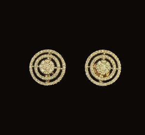 14KT Gold Double Circle Halo Diamond Earrings | IGI Certified, Gross Wt: 5.89, Net Wt: 5.714, Diamond. Wt 0.88 14KT Gold Double Circle Halo Diamond Earrings | IGI Certified, Gross Wt: 5.89, Net Wt: 5.714, Diamond. Wt 0.88