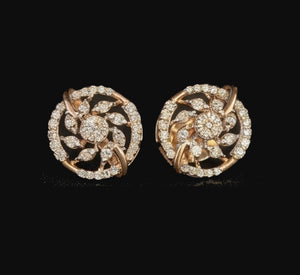 14KT Gold Swirl Floral Diamond Stud Earrings | IGI Certified, Gross Wt: 4.68, Net Wt: 4.534, Diamond. Wt 0.73 14KT Gold Swirl Floral Diamond Stud Earrings | IGI Certified, Gross Wt: 4.68, Net Wt: 4.534, Diamond. Wt 0.73