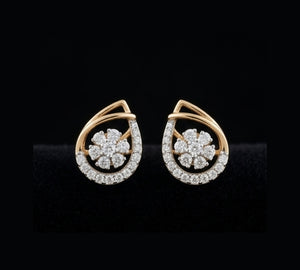 14kt Gold Teardrop Diamond Cluster Earrings | Certified IGI Diamond Studs, Gross Wt: 2.11, Net Wt: 2.032, Diamond. Wt 0.39 14kt Gold Teardrop Diamond Cluster Earrings | Certified IGI Diamond Studs, Gross Wt: 2.11, Net Wt: 2.032, Diamond. Wt 0.39