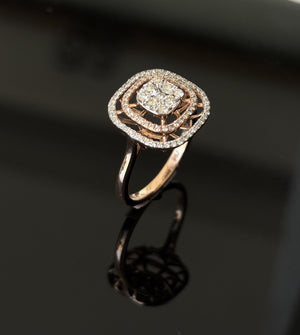 14K Gold Diamond Multi-Halo Ring with IGI Certified 0.57 ct Diamonds, 3.466g Net Gold 14K Gold Diamond Multi-Halo Ring with IGI Certified 0.57 ct Diamonds, 3.466g Net Gold