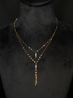 18K Gold Y-Necklace - Elegant & Modern 18K Gold Y-Necklace - Elegant & Modern