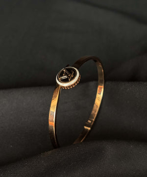 22K Gold Bangle with Designer-Inspired Logo 22K Gold Bangle with Designer-Inspired Logo