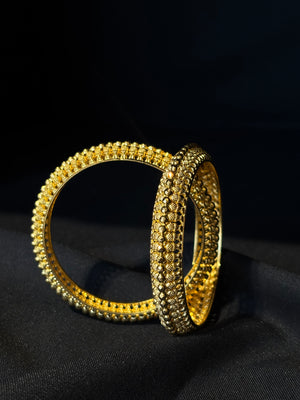 22K Gold Bangles with Textured Detail 22K Gold Bangles with Textured Detail