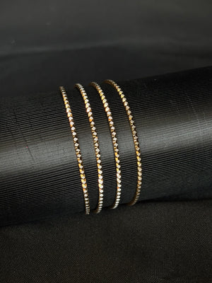 22K Gold Bangles with Dotted Texture - Set of 4 22K Gold Bangles with Dotted Texture - Set of 4