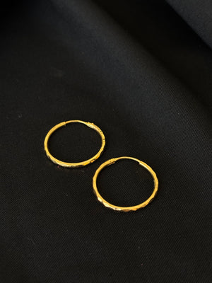 22K Gold Classic Textured Bali Earrings 22K Gold Classic Textured Bali Earrings