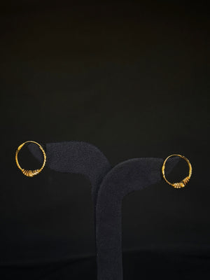Distinctive 22K Gold Textured Hoop Earrings. Distinctive 22K Gold Textured Hoop Earrings.