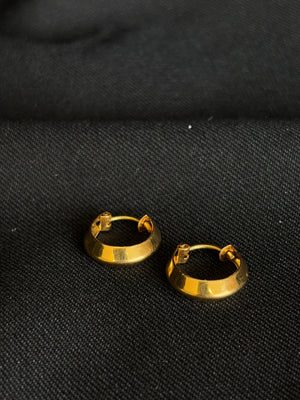 Statement 22K Gold Wide Hoop Earrings. Statement 22K Gold Wide Hoop Earrings.
