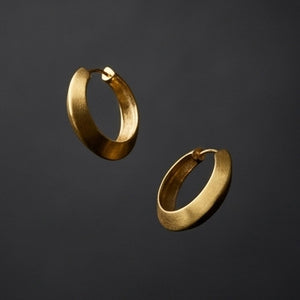 22K Gold Dual-Finish Bali Hoops | Matte and High-Polish Textured Gold Earrings 22K Gold Dual-Finish Bali Hoops | Matte and High-Polish Textured Gold Earrings