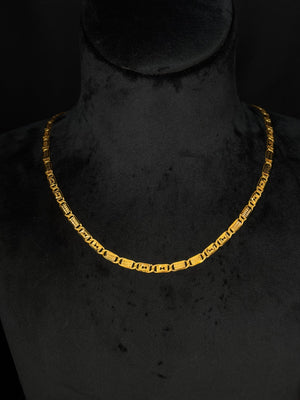 22K Gold Geometric Link Chain Necklace - Modern & Elegant Design 22K Gold Geometric Link Chain Necklace - Modern & Elegant Design
