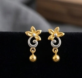 22K Gold Traditional Rati-Work Teardrop Earrings | Granulated Filigree Drops 22K Gold Traditional Rati-Work Teardrop Earrings | Granulated Filigree Drops