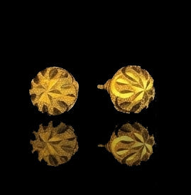 22K Yellow Gold Geometric Rhombus Stud Earrings | Modern Textured Gold Studs 22K Yellow Gold Geometric Rhombus Stud Earrings | Modern Textured Gold Studs
