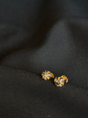 22K Gold Ball Stud Earrings with Textured Detailing - Classic Everyday Wear 22K Gold Ball Stud Earrings with Textured Detailing - Classic Everyday Wear