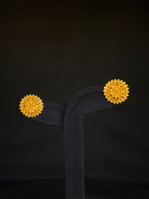 Artisan Crafted 22K Gold Flower Earrings. Artisan Crafted 22K Gold Flower Earrings.
