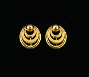 22K Gold Scalloped Heart Filigree Earrings | Traditional Indian Romantic Drops 22K Gold Scalloped Heart Filigree Earrings | Traditional Indian Romantic Drops