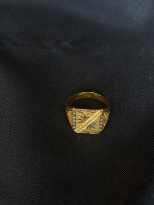 22K Gold Gents Ring with Distinctive Shaped Setting & Intricate Detailing 22K Gold Gents Ring with Distinctive Shaped Setting & Intricate Detailing