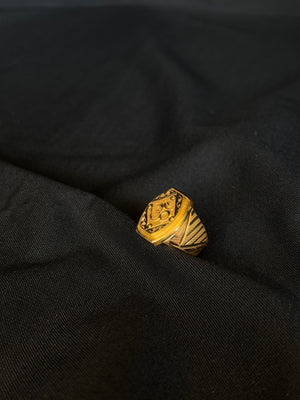22K Gold Men's Signet Ring with Om Symbol - Spiritual & Traditional Design 22K Gold Men's Signet Ring with Om Symbol - Spiritual & Traditional Design