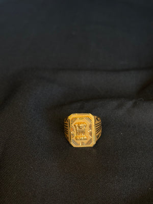 22K Gold Men's Signet Ring with National Emblem Design - Symbol of Pride & Tradition 22K Gold Men's Signet Ring with National Emblem Design - Symbol of Pride & Tradition