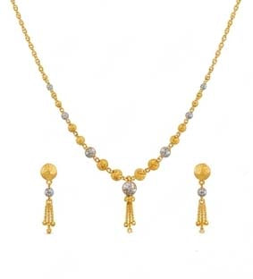 Intricate 22K Gold Lattice-Work Pendant & Earring Set Intricate 22K Gold Lattice-Work Pendant & Earring Set