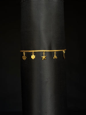 22K Gold Charm Bracelet - Delicate & Playful 22K Gold Charm Bracelet - Delicate & Playful