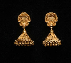 22K Gold Royal Dome Style Latkan Earrings | Traditional Indian Jhumki Drops 22K Gold Royal Dome Style Latkan Earrings | Traditional Indian Jhumki Drops