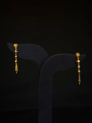 22K Gold Drop Earrings with Unique Dangling Details 22K Gold Drop Earrings with Unique Dangling Details