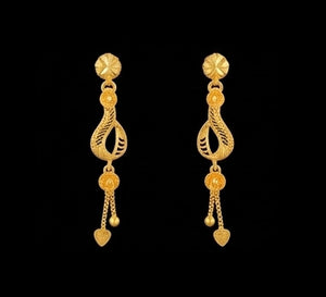 22K Gold Modern Linear Latkan Earrings | Textured Vertical Bar Gold Jewelry 22K Gold Modern Linear Latkan Earrings | Textured Vertical Bar Gold Jewelry