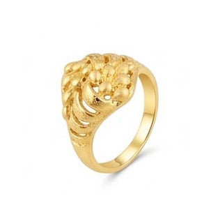 Lady's 22K Gold Floral Engraved Ring | Traditional Handcrafted Band Lady's 22K Gold Floral Engraved Ring | Traditional Handcrafted Band