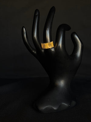 22K Gold Geometric Band Ring with Textured Detailing - Modern Elegance 22K Gold Geometric Band Ring with Textured Detailing - Modern Elegance