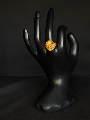22K Gold Traditional Style Ring with Intricate Detailing-1 - Traditional Indian Design 22K Gold Traditional Style Ring with Intricate Detailing-1 - Traditional Indian Design