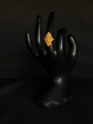 22K Gold Designer Ring with Intricate Detailing & Colored Accents 22K Gold Designer Ring with Intricate Detailing & Colored Accents