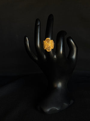 22K Gold Statement Ring - Intricate Floral Design 22K Gold Statement Ring - Intricate Floral Design