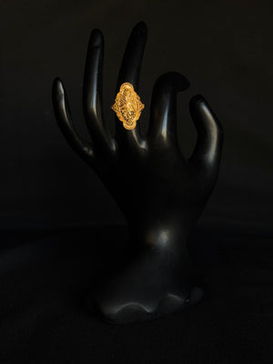 22K Gold Filigree Statement Ring - Elegant & Intricate Design 22K Gold Filigree Statement Ring - Elegant & Intricate Design