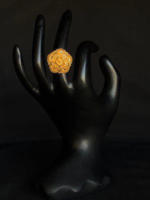 22K Gold Floral Statement Ring - Intricate Handcrafted Design 22K Gold Floral Statement Ring - Intricate Handcrafted Design