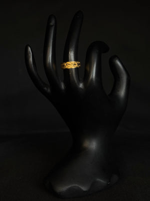 22K Gold Engraved Band Ring - Elegant & Minimalist Design 22K Gold Engraved Band Ring - Elegant & Minimalist Design