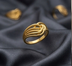 Modern 22K Gold Linear Etched Ring | Architectural WoGents Band Modern 22K Gold Linear Etched Ring | Architectural WoGents Band
