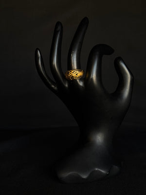 22K Gold Casting Style Ring with Intricate Detailing - Vintage Charm 22K Gold Casting Style Ring with Intricate Detailing - Vintage Charm