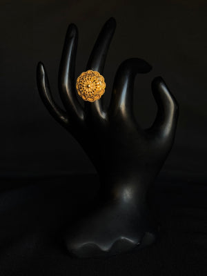 22K Gold Filigree Dome Ring - Exquisite Handcrafted Detail 22K Gold Filigree Dome Ring - Exquisite Handcrafted Detail