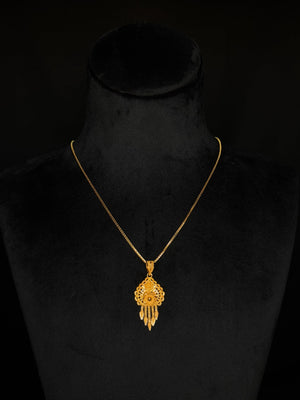 22K Gold Intricate Floral Pendant - Fine Filigree & Dangling Details (Without Chain) 22K Gold Intricate Floral Pendant - Fine Filigree & Dangling Details (Without Chain)