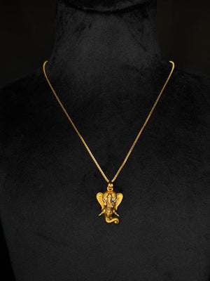 22K Gold Detailed Ganesha Pendant - Divine Symbol of Wisdom & Prosperity (Without Chain) 22K Gold Detailed Ganesha Pendant - Divine Symbol of Wisdom & Prosperity (Without Chain)