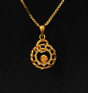 22K Gold Circular Filigree Pendant with Central Detail (Without Chain) 22K Gold Circular Filigree Pendant with Central Detail (Without Chain)