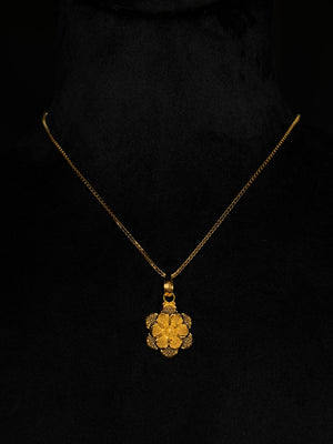 22K Gold Delicate Flower Pendant - Classic Floral Design (Without Chain) 22K Gold Delicate Flower Pendant - Classic Floral Design (Without Chain)