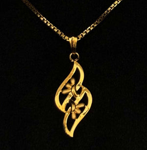 22K Gold Abstract Floral Swirl Pendant (Without Chain) 22K Gold Abstract Floral Swirl Pendant (Without Chain)