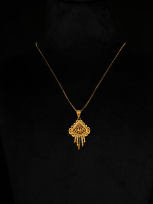 22K Gold Antique Style Fringe Pendant - Intricate Filigree & Dangling Details (Without Chain) 22K Gold Antique Style Fringe Pendant - Intricate Filigree & Dangling Details (Without Chain)