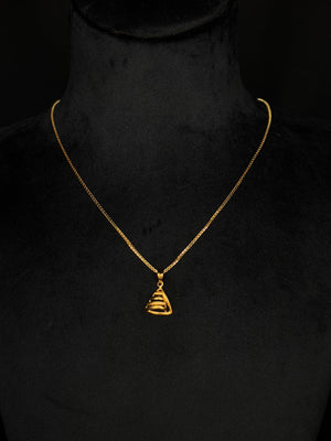 22K Gold Modern Geometric Pendant - Unique Layered Design (Without Chain) 22K Gold Modern Geometric Pendant - Unique Layered Design (Without Chain)