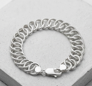 Urban Mesh Sterling Silver Gents Curb Bracelet Urban Mesh Sterling Silver Gents Curb Bracelet